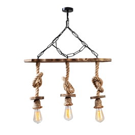 Opviq Erebos - 111-AV Lámpara de araña de madera y metal Negro y Madera